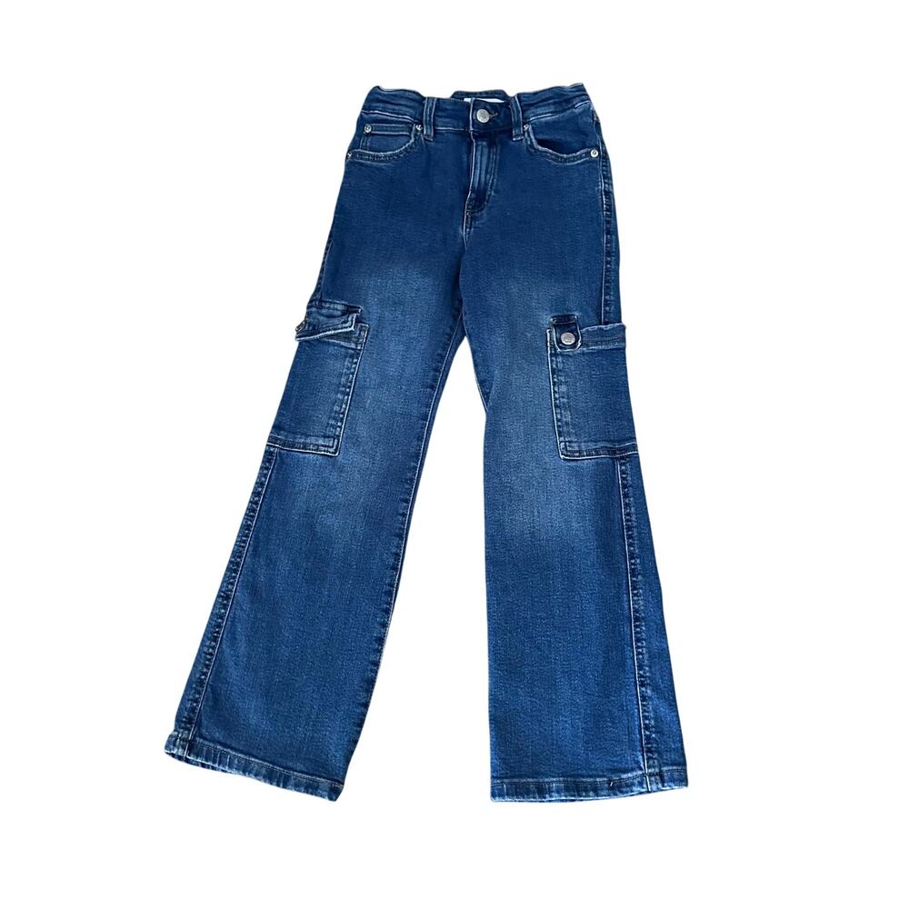 Zara Girls Size 9 Denim Stretch Cargo Jeans